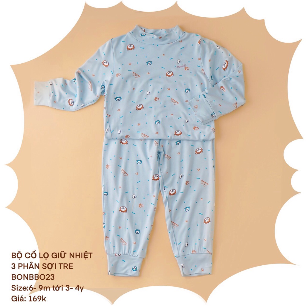 Bộ dài tay giữ nhiệt Bons99 họa tiết dễ thương cho bé