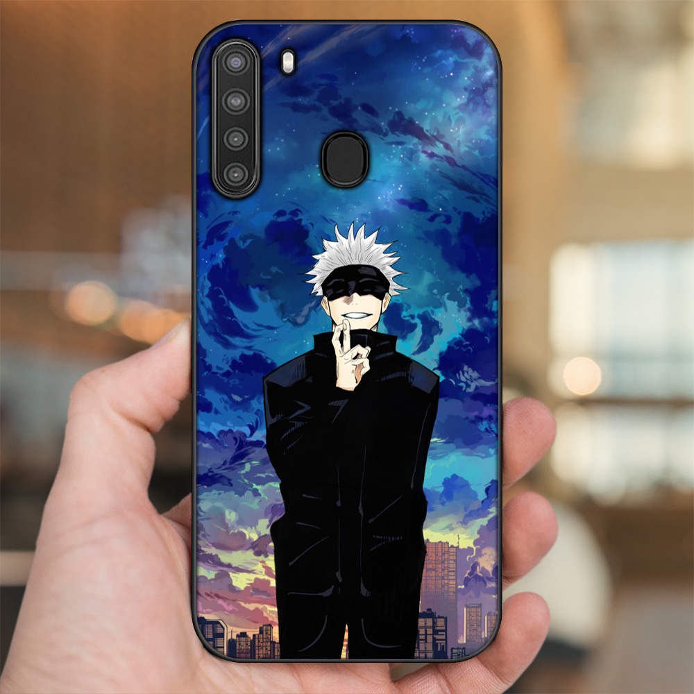 Ốp lưng Samsung A21 viền đen in hình Satoru Jujutsu Kaisen