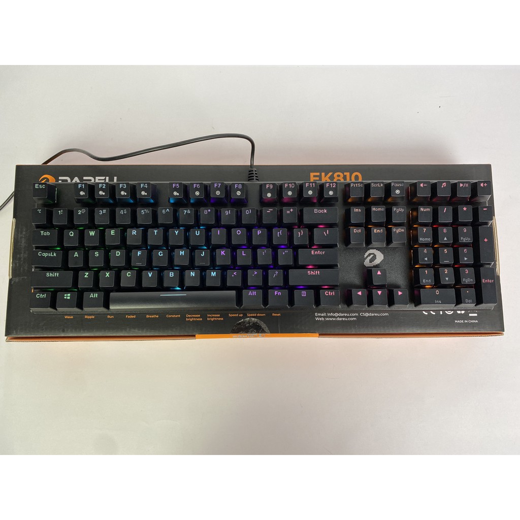 Bàn phím cơ gaming EK810 Black, brown- blue switch có Led PC Gaming chính hãng Dareu bảo hành 24 tháng