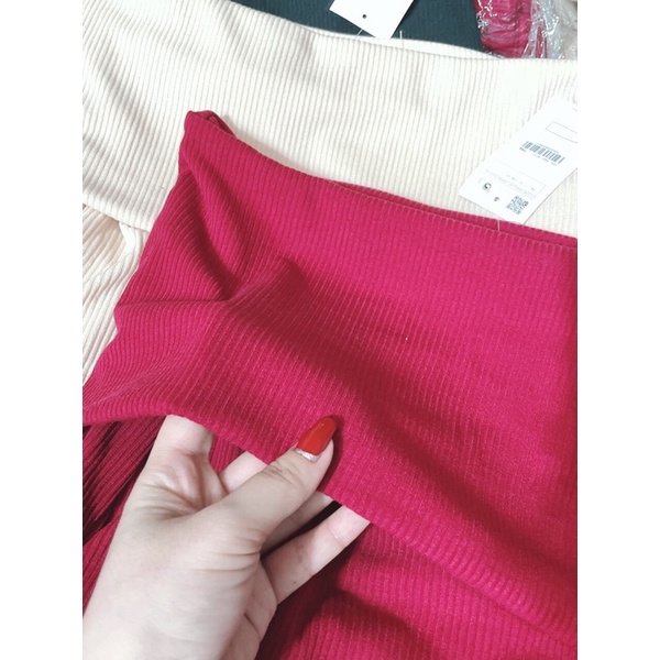 [Hàng hot]Áo bẹt vai tay dài ôm body chất len tăm-hình thật. alohashop91