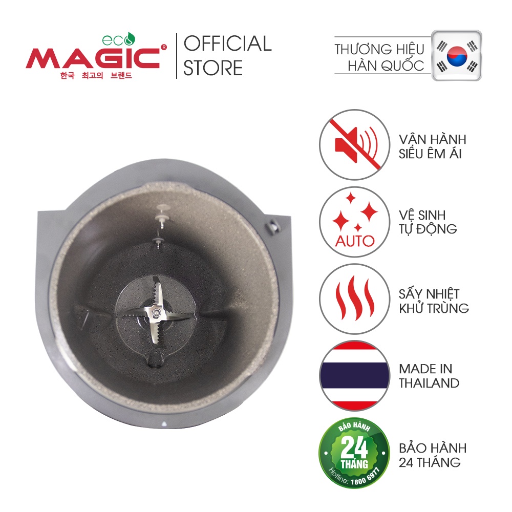 Máy xay nấu sữa hạt đa năng Magic Eco AC140,chống ồn hiệu quả,tự động vệ sinh,bảo hành chính hãng