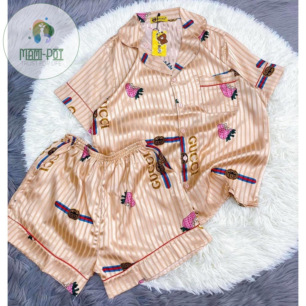 [HOT] Bộ Gấm Lụa đùi in hình Gucci loại 1 cao cấp | BigBuy360 - bigbuy360.vn