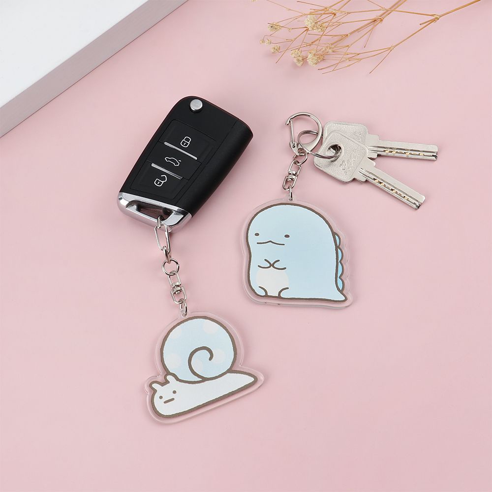 Móc khóa trang sức thời trang móc khóa hình nhân vật Sumikko Gurashi hai mặt bằng acrylic trong suốt