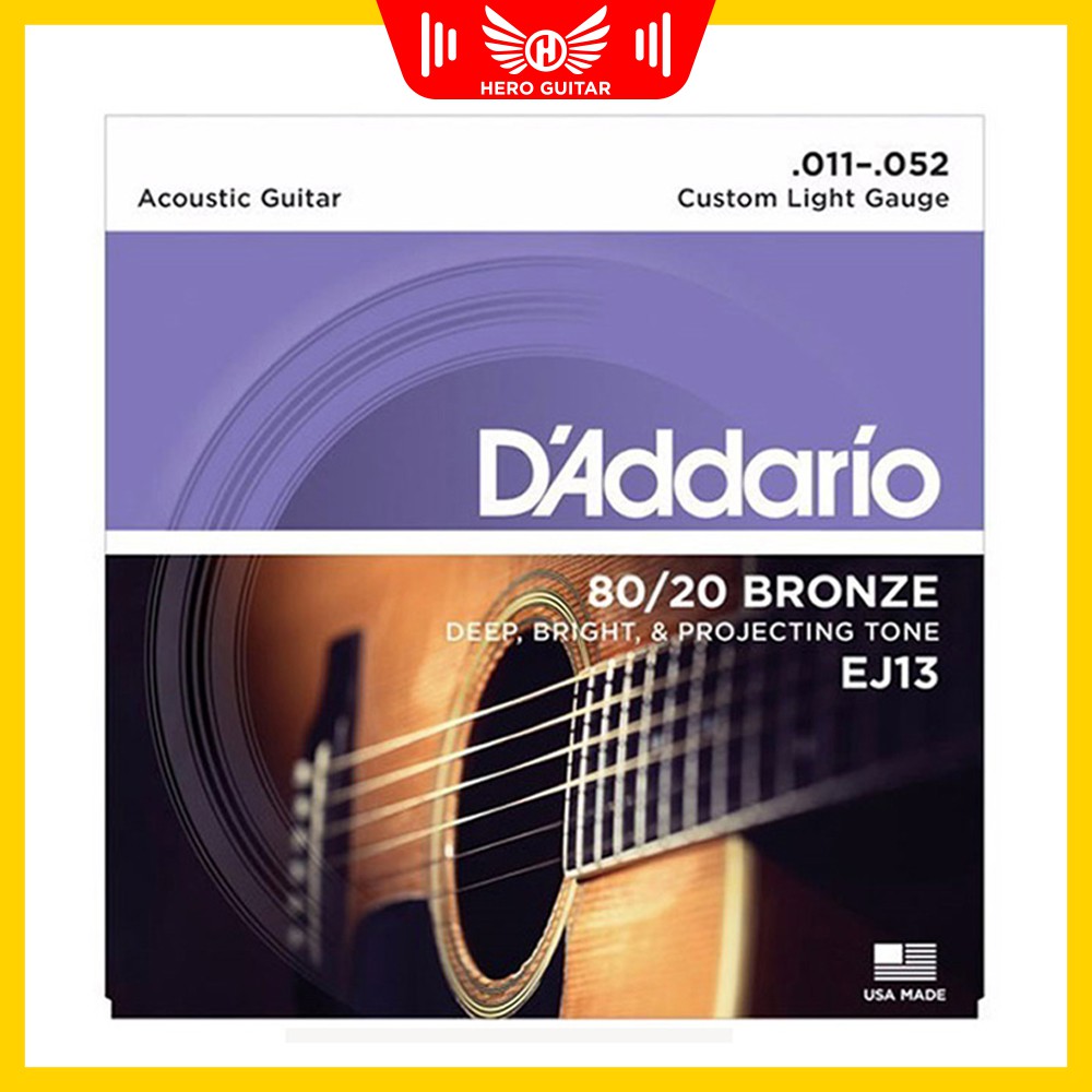 Dây đàn Guitar Acoustic D’Addario-EJ13(BAO GIÁ SHOPEE)- Hero Guitar Đà Nẵng