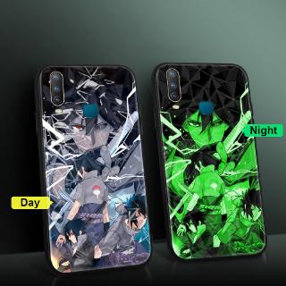 Ốp Điện Thoại Cứng Anime Dạ Quang Naruto Sasuke Vivo Y17 Y15 Y12 Y30 Y30i Y50 S1 S1 Pro Y91 Y95 Y91i Y91C V9 Y85 V11i Ban Đêm Phát Sáng Chống Nứt Thời Trang Lấp Lánh Điện Thoại Di Động Ốp Lưng