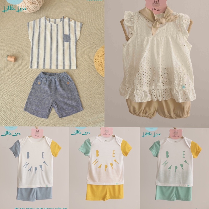 Bộ quần áo cộc tay bé trai, bé gái hãng LIL - Little Love