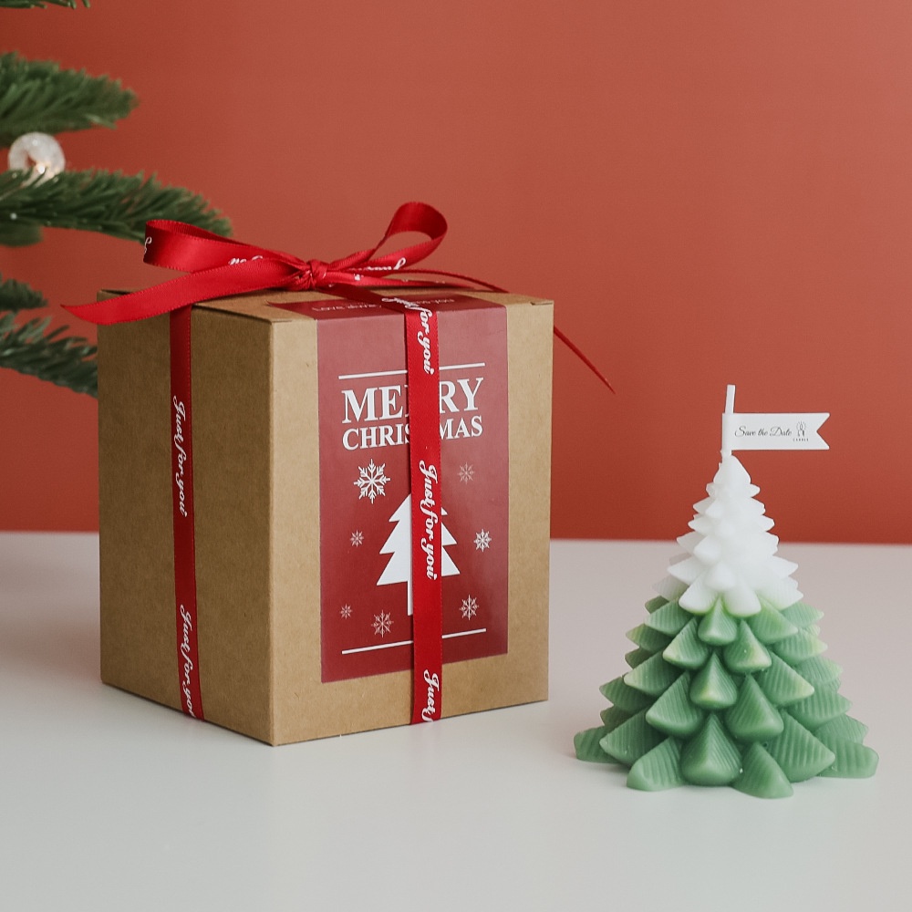 Nến Thơm Cây Thông Noel Mẫu Nhỏ Quà Tặng Giáng Sinh/Sinh Nhật - Mùi Hương Giáng Sinh [TẶNG KÈM ĐẾ GỖ]