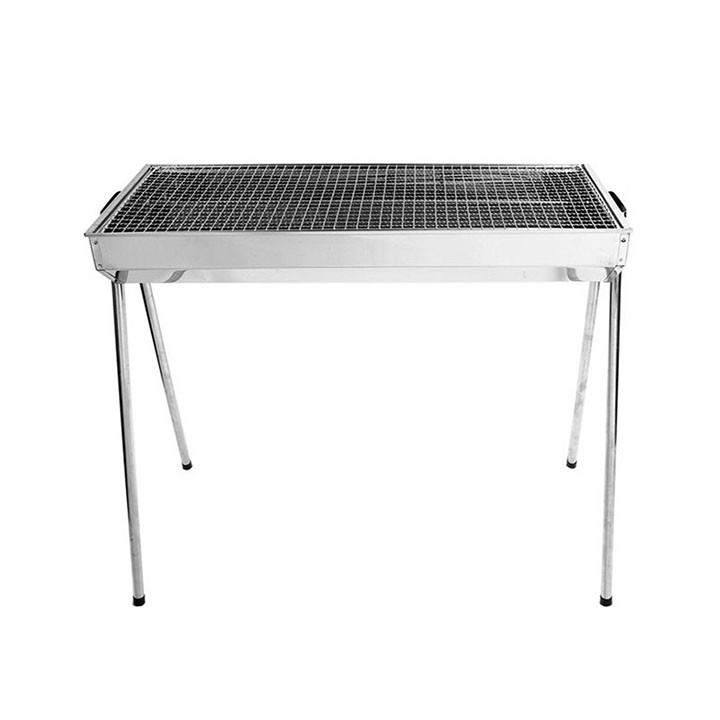 Bếp nướng BBQ ngoài trời dã ngoại nướng than hoa inox gấp gọn chân cao