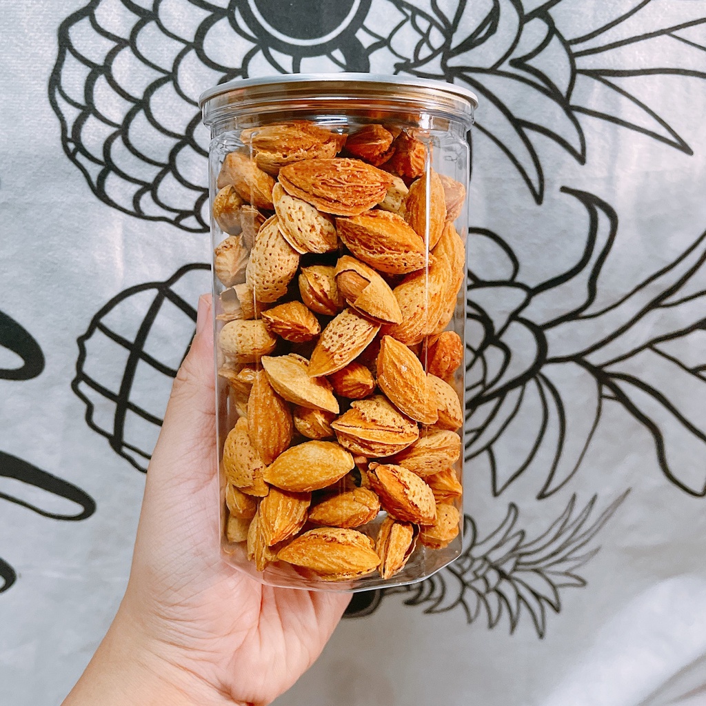 Hạnh Nhân Rang Bơ, Hàng Nhập Mỹ, lon pet 350g Mami Food