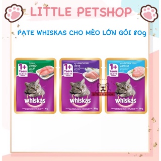 Pate WHISKAS cho Mèo Lớn Đủ Vị Gói 80Gr | LITTLE PETSHOP