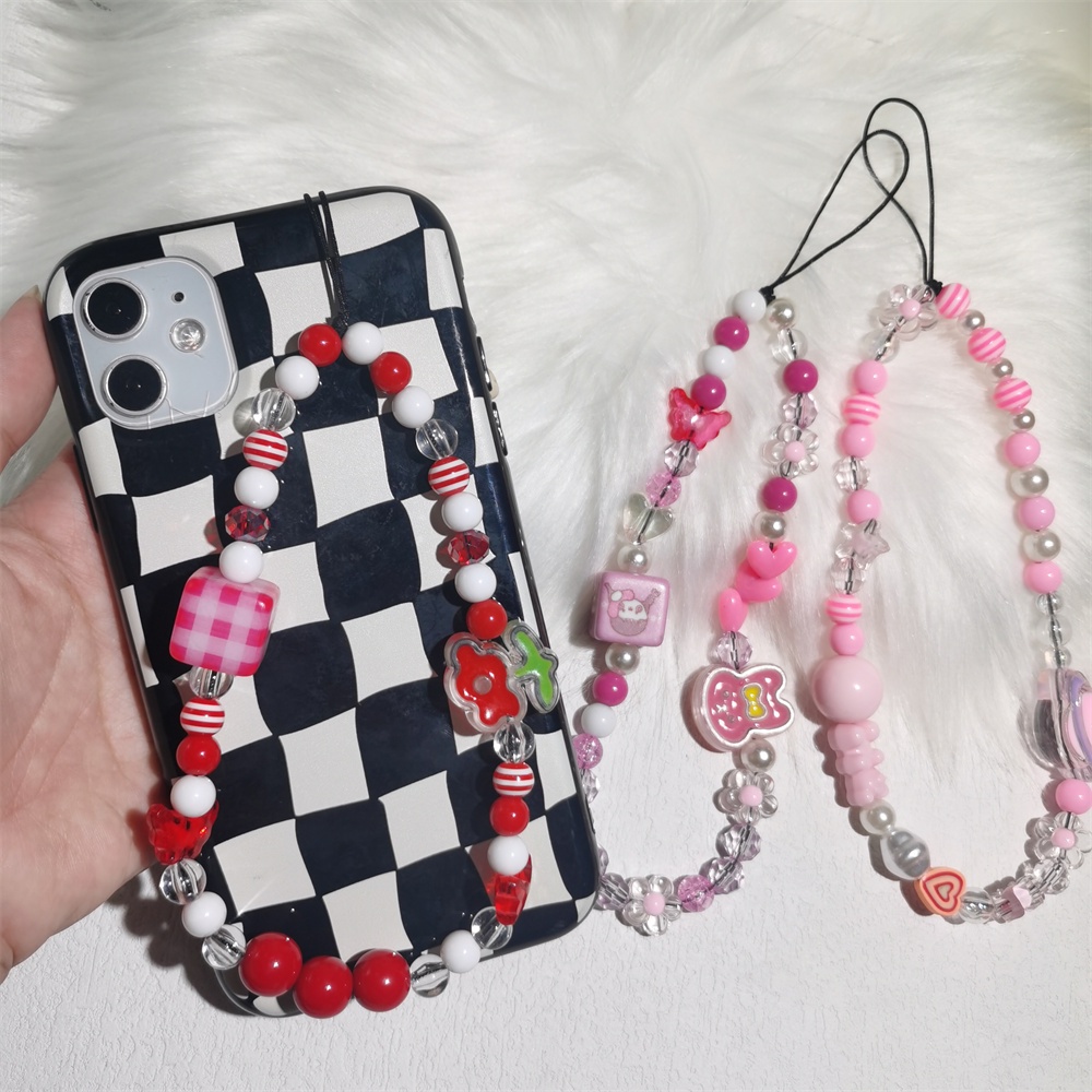 Ốp Điện Thoại Acrylic Hình Hoa Nhiều Màu Dễ Thương Chống Thất Lạc Kèm Dây Đeo Chuỗi Hạt Cho L100 L101 L102