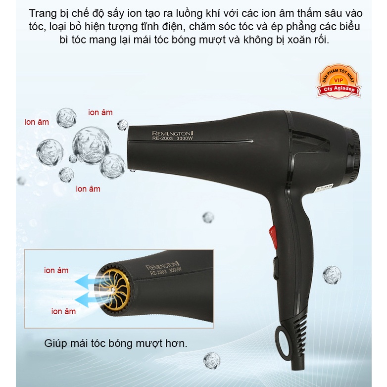 Máy sấy tóc xịn REMLNGTON RE2003 mạnh mẽ sang trọng 3000W