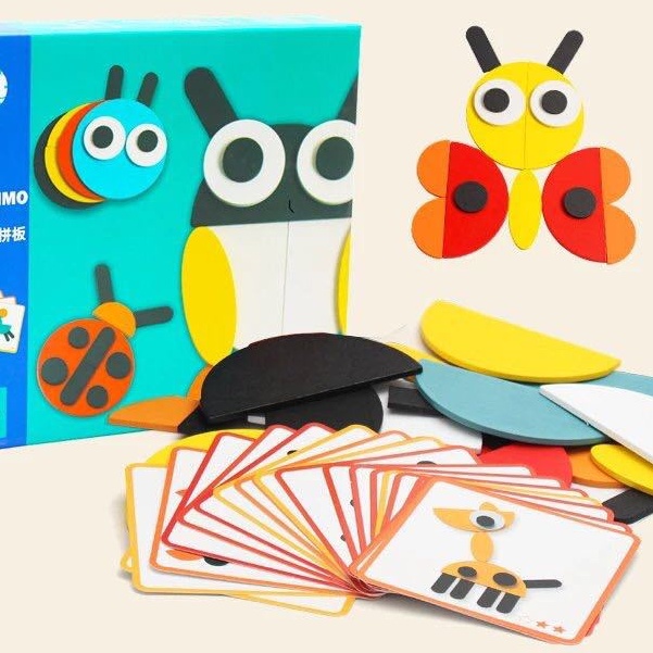 BỘ GHÉP HÌNH ĐỘNG VẬT- GHÉP HÌNH THEO TRANH- ĐỒ CHƠI MONTESSORI