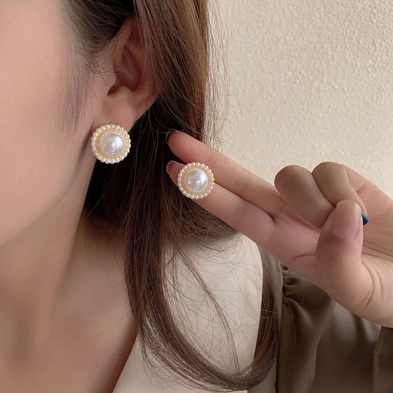 Bông tai ngọc trai đơn giản 925