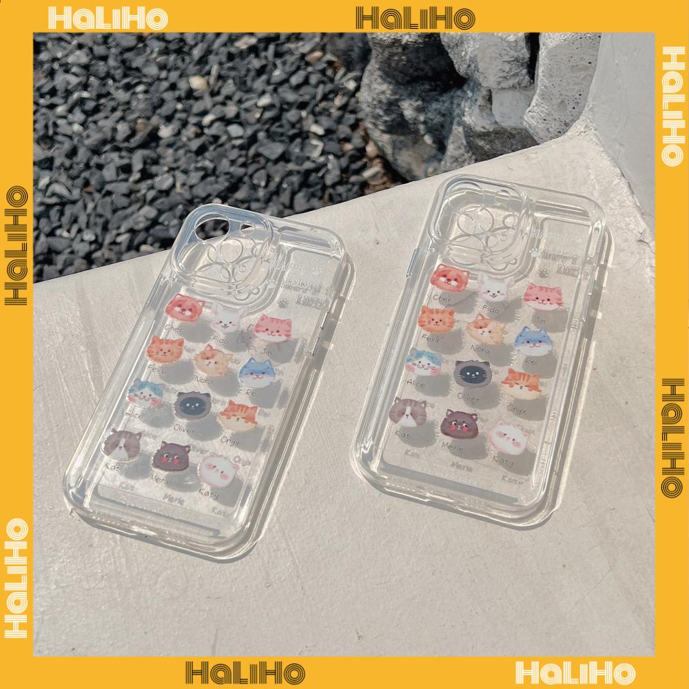 iPhone Case Silicone Soft Case Clear Case Thickened Shockproof Protection Camera Metal Button Cat Cute Compatible For iPhone 11 Pro Max 13 Pro Max 12 Pro Max 7Plus xr XS Max