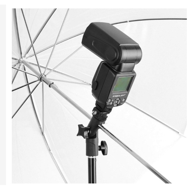 Gá đèn Flash gắn dù HL Studio, cố định chân đèn, tripod, đầu ốc linh hoạt, được làm từ hợp kim chắc chắn, nhỏ nhẹ