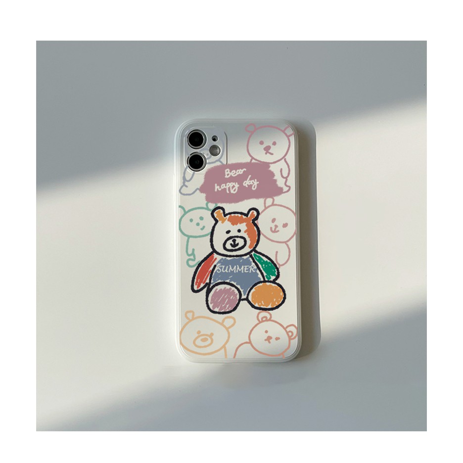 Ốp lưng iphone cạnh vuông in hoạt hình Gấu summer 6s/6plus/6splus/7plus/8plus/x/xs/xs max/11/11promax/12pro/12promax | BigBuy360 - bigbuy360.vn