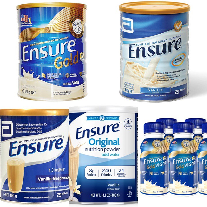 ĐC Đổi Trả] Sữa bột Ensure Abbott Các Loại :Ensure Gold,Ensure Úc, Mỹ,Đức, Nước Date mới nhất