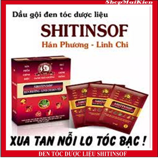 HỘP 3 GÓI-SHITINSOF  HÁN PHƯƠNG LINH CHI ĐEN TÓC