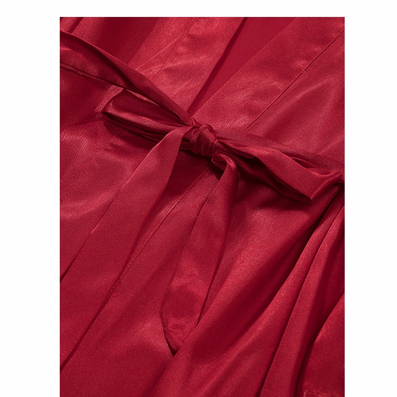 Áo choàng ngủ kimono CÔ DÂU, PHỤ DÂU Chérie Sleepwear lụa satin cao cấp trơn màu có chữ BRIDE và BRIDESMAID Code: W226G
