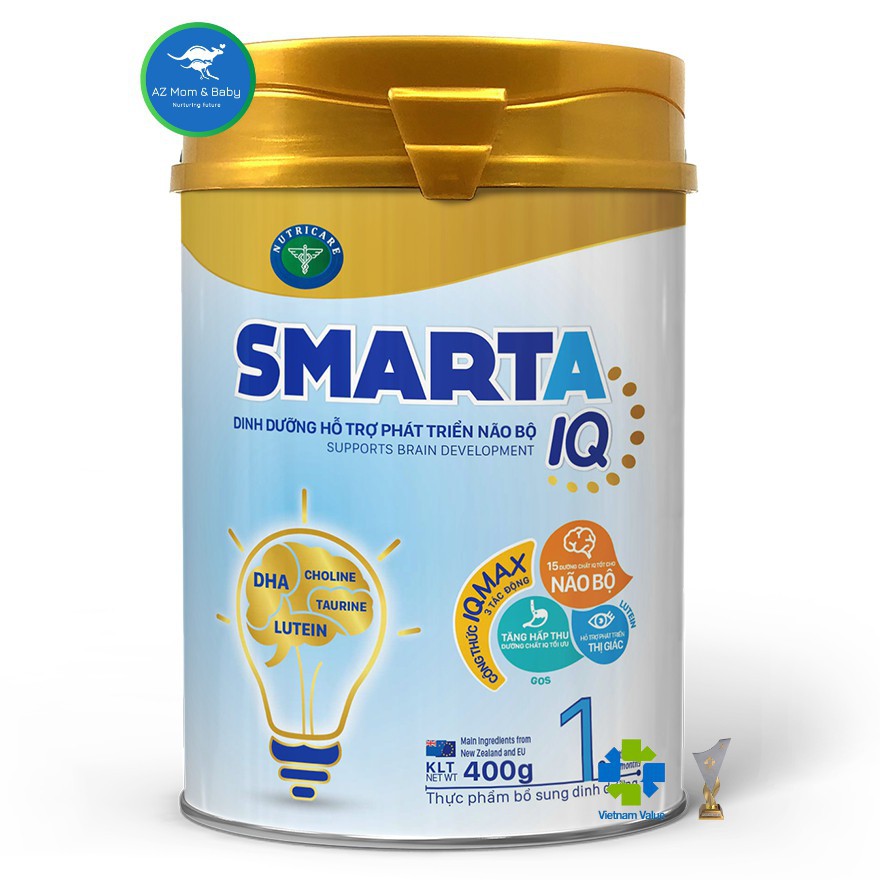 Sữa bột SmartA IQ 1 hỗ trợ phát triển não bộ &amp; dinh dưỡng cho bé (400g)