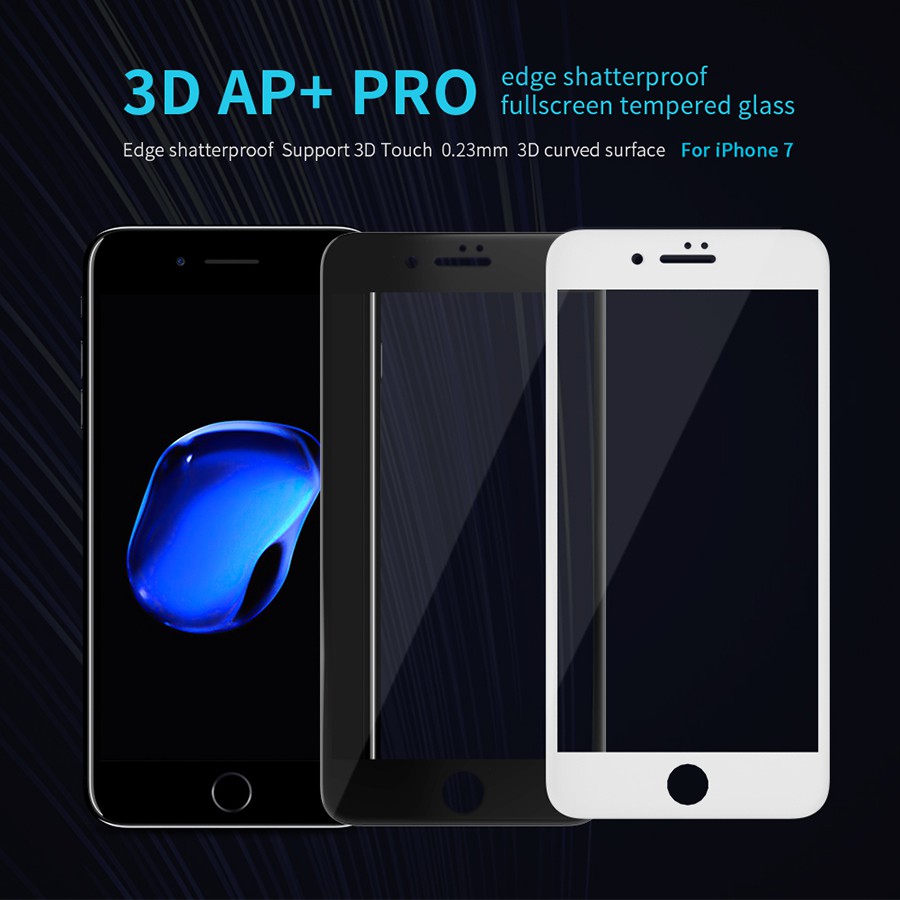 Dán cường lực iPhone 7/ iPhone 8 NILLKIN 3D AP + Pro full màn hình