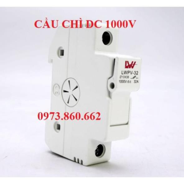 Cầu chì DC 1000V 15A - Cầu chì một chiều cho năng lượng mặt trời solar -TBĐ -Thiết bị điện giá tốt