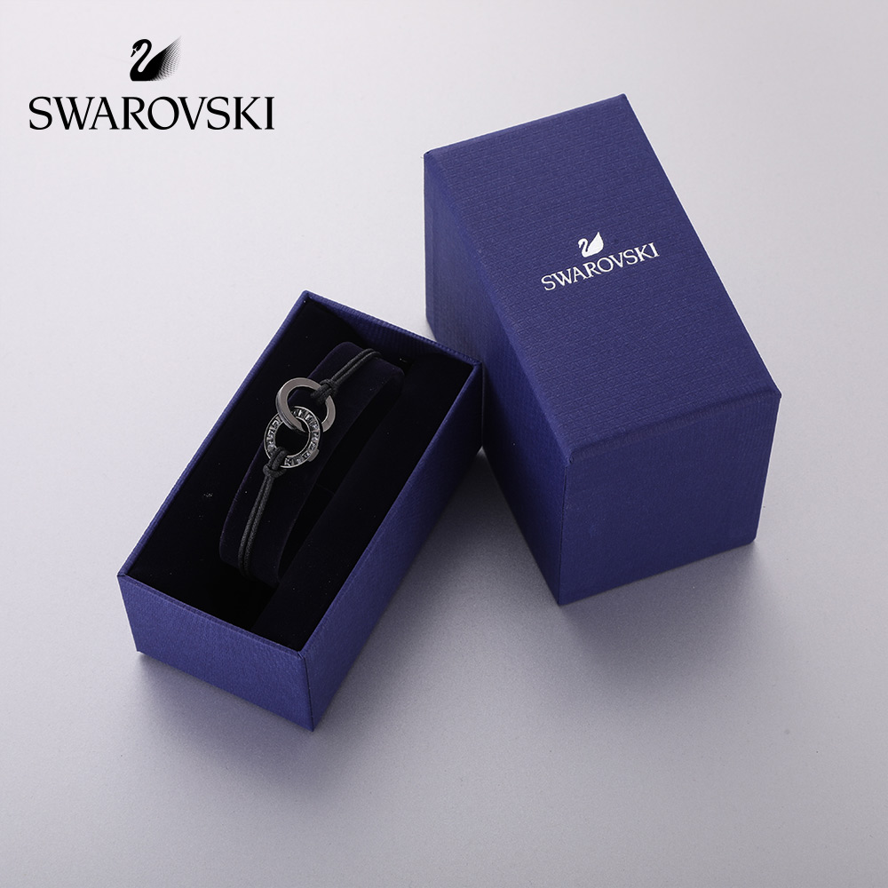 SWAROVSKI ALTO Vòng Đeo Tay Chất Liệu Carbon Đen Cao Cấp Cho Nam