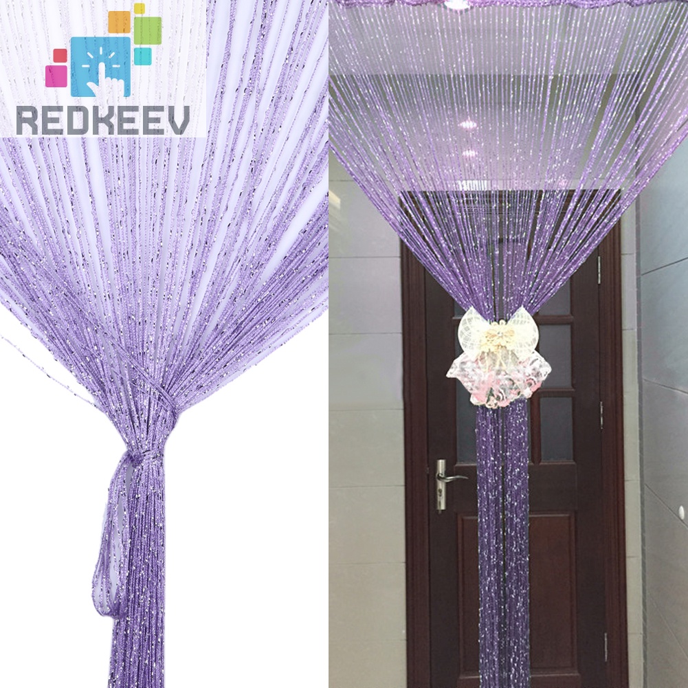 Rèm cửa sổ dây màu bạc trang trí nhà cửa 1*2m