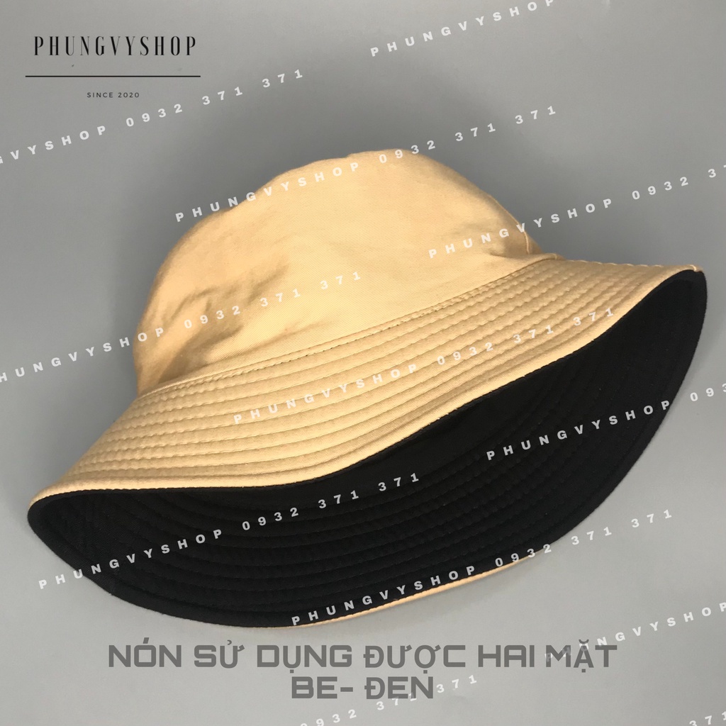 Nón Hai mặt bucket Trơn-Mũ tai bèo