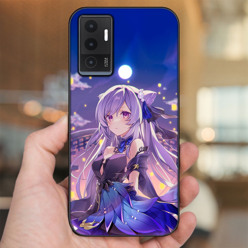 Ốp lưng Vivo V23e viền đen in hình Keqing Genshin Impact