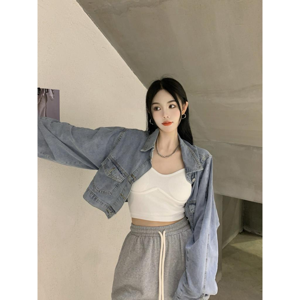 Áo Hai Dây Có Mút Đệm Ngực Thiết Kế Nhỏ Nhắn Thời Trang Mùa Xuân Xinh Xắn Cho Nữ