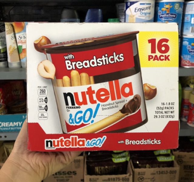 ❤️ Sale Xả Kho [Date 23/6/2021] Bánh que chấm mứt kem Socola hạt dẻ Nutella Hazelnut Mỹ