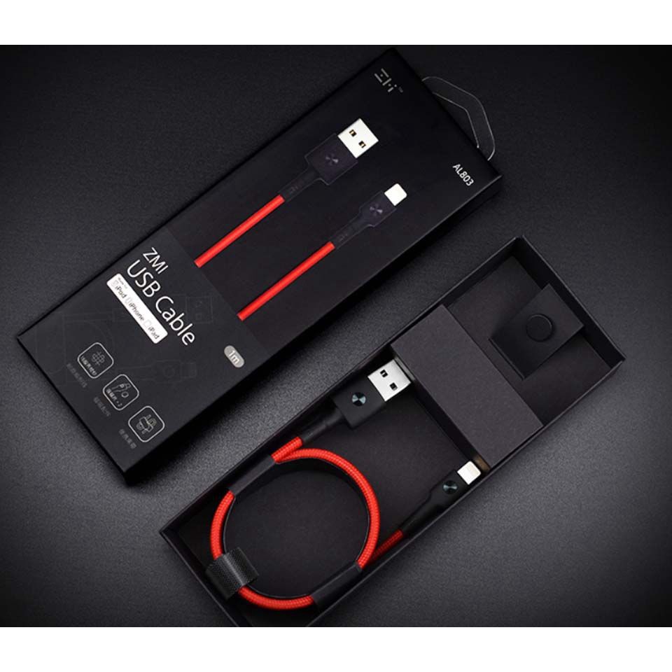 [ SALL OFF ] Dây Sạc Xiaomi Zmi lightning Siêu Bền Bọc Kevlar AL803 cho iphone ipad dài 1.1m chứng nhận MFI tương thích 