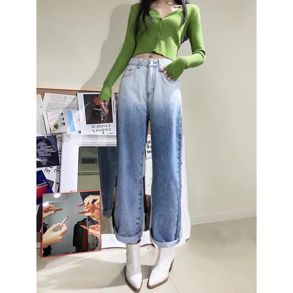 Quần jean baggy suông ống rộng loang màu BIG SIZE phom rộng to dài cực đẹp 3248 Đẹp