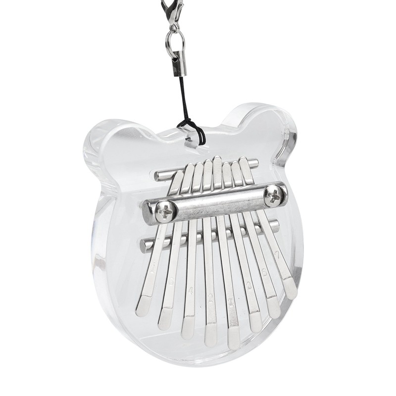 Đàn Kalimba 8 Phím Bằng Acrylic Trong Suốt Kèm Dây Đeo