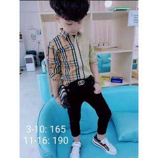 Áo sơ mi dài tay bé trai size nhí