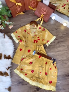 Pijama lụa gấm cao cấp( bộ đùi)