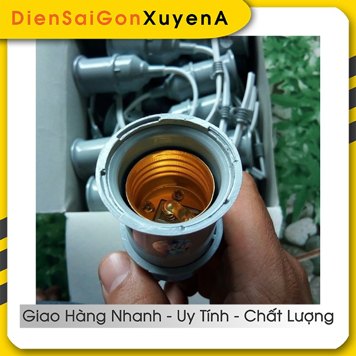 Đui Đèn Trắng Kín Nước E27 - phân phối bởi Điện Sài Gòn Xuyên Á
