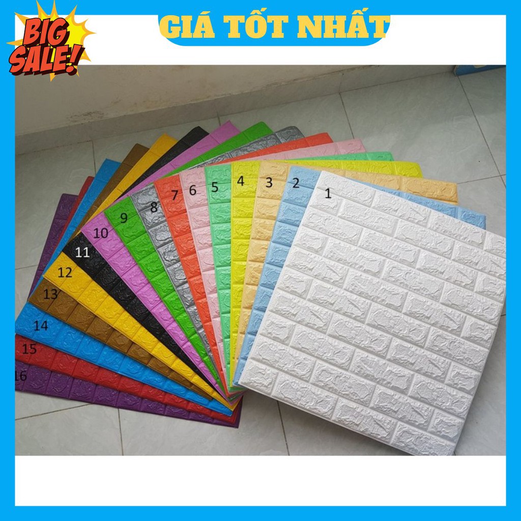 Xốp Dán Tường Giả Gạch 3D 77cm x 70cm Cao Cấp Cách Âm Cách Nhiệt Giá Rẻ Nhất Tốt Nhất