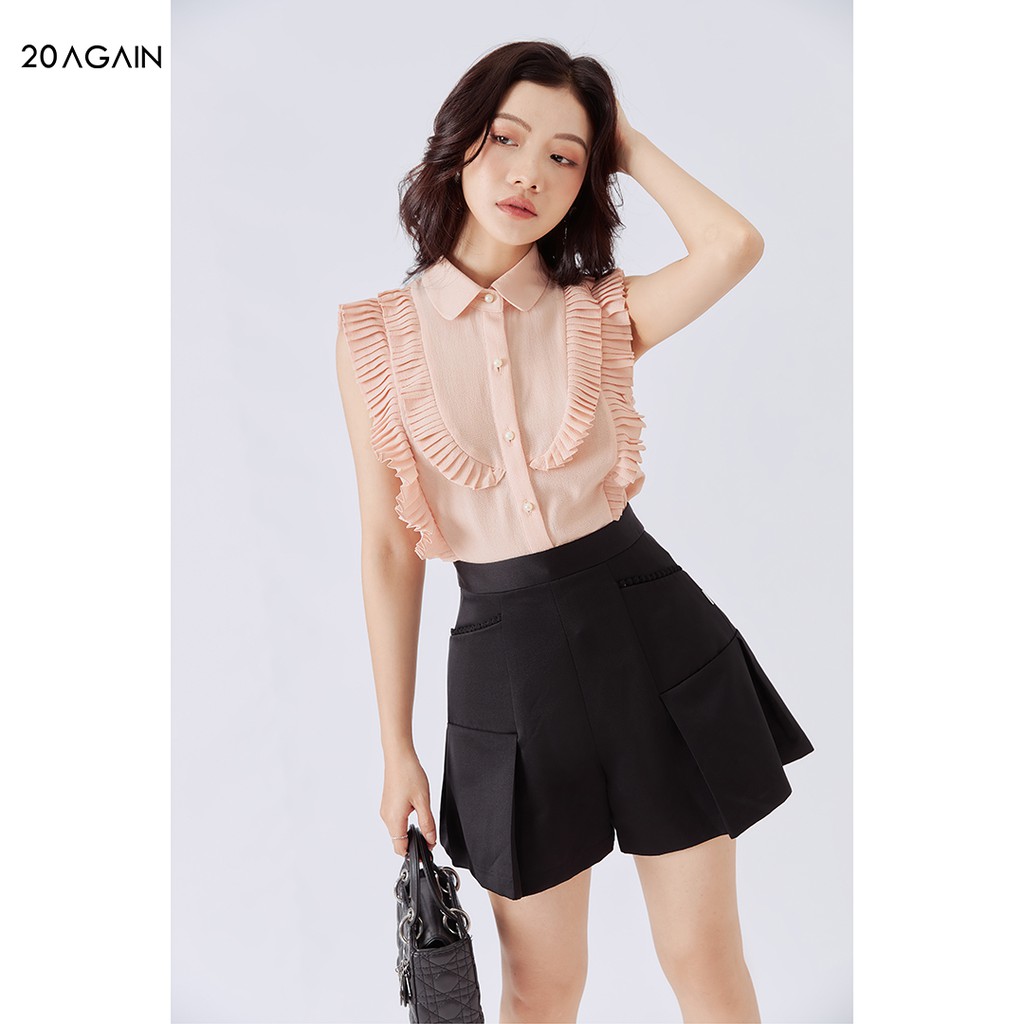 [Mã WABRAG99 giảm 10% đơn 99K] Quần short giả váy phối ren 20AGAIN, hàng thiết kế cá tính, trẻ trung SVA1286 | BigBuy360 - bigbuy360.vn