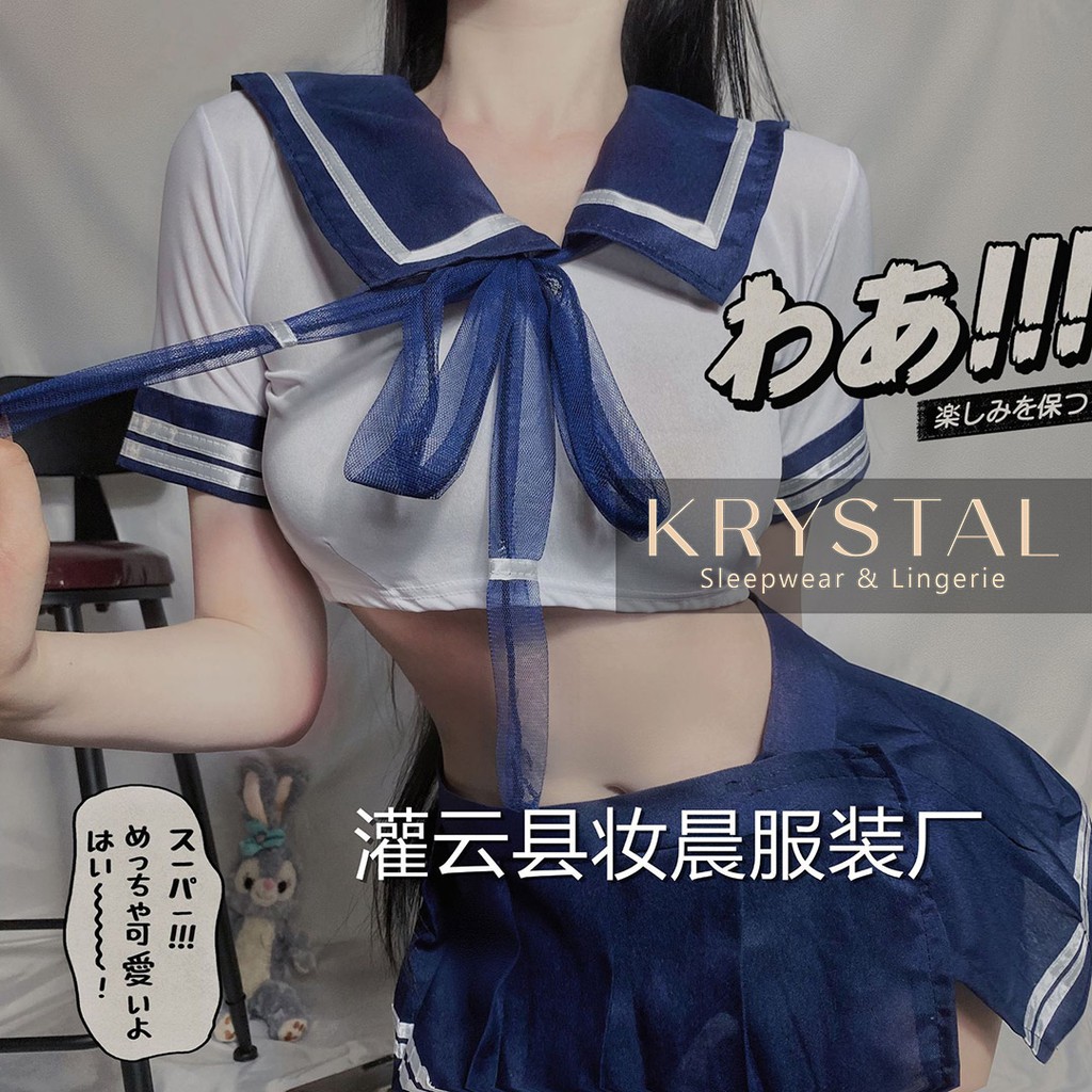 Bộ đồ cosplay học sinh màu xanh đen có tất KRYSTAL NK90 | BigBuy360 - bigbuy360.vn