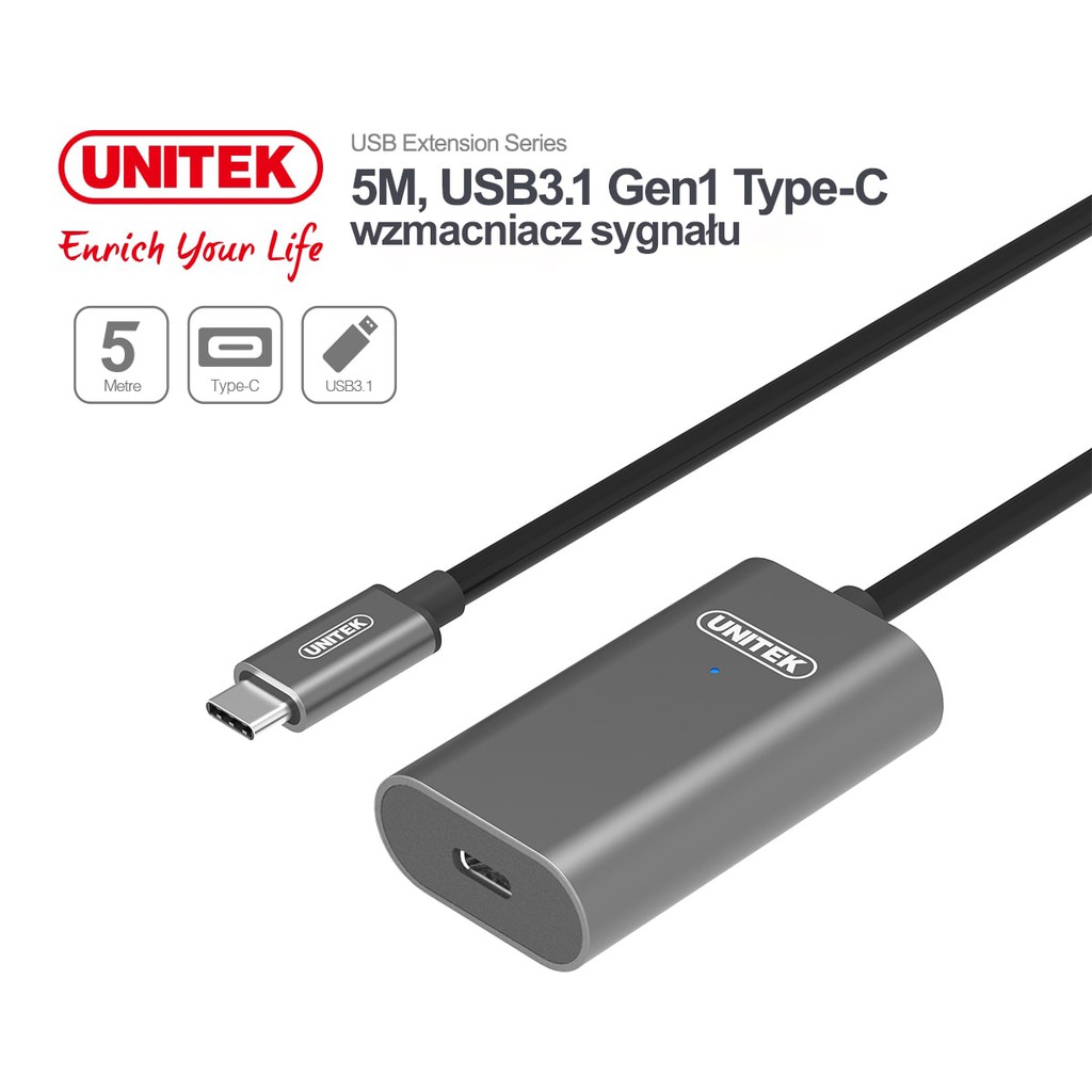 CÁP Type-C-> USB ND UNITEK 5M U305AGY