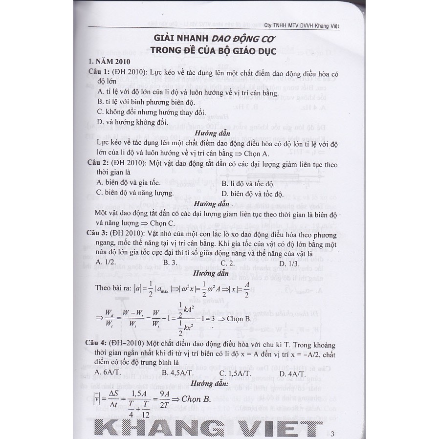 Sách - Tuyệt phẩm công phá giải nhanh theo chủ đề trên VTV2 Vật lý: Dao Động (Phiên bản mới).