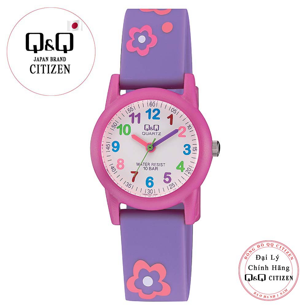 [Mã FARSBR243 giảm 15% đơn 249K] Đồng hồ trẻ em Q&Q Citizen VR99J001Y dây nhựa thương hiệu Nhật Bản