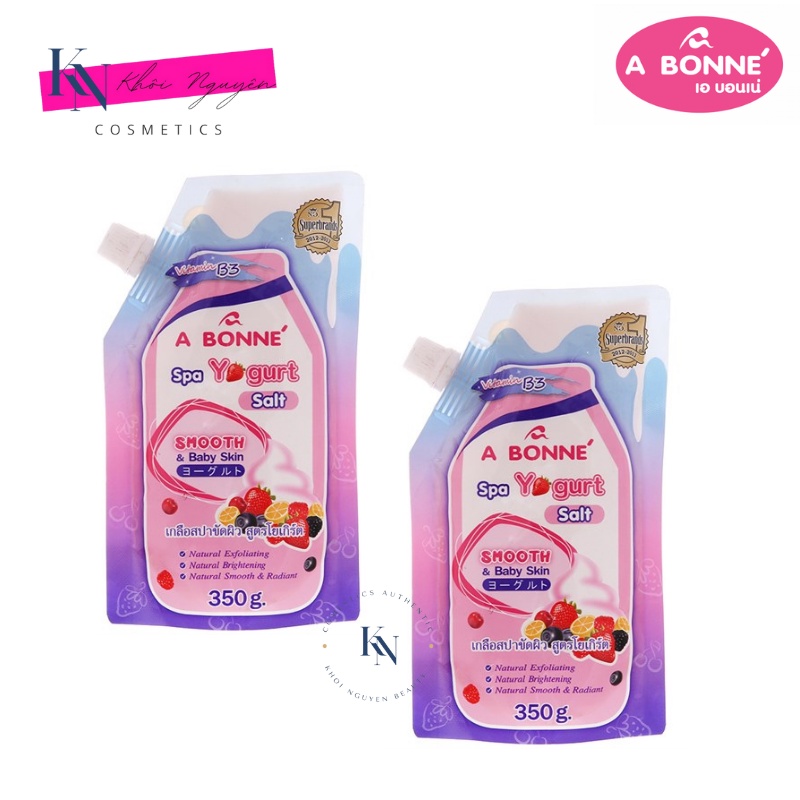 Combo Muối Tắm Sữa Chua Tẩy Tế Bào Chết A Bonne Spa Milk Salt Thái Lan Combo 2 Túi, 3 Túi, 4 Túi, 5 Túi 350gr