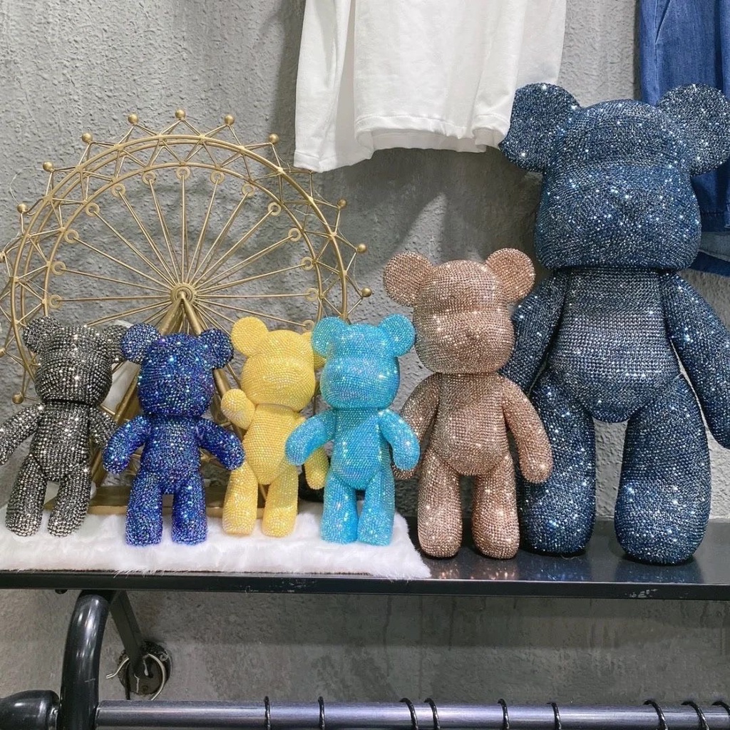 Gấu đính đá size 75cm - Bearbrick handmade cao cấp