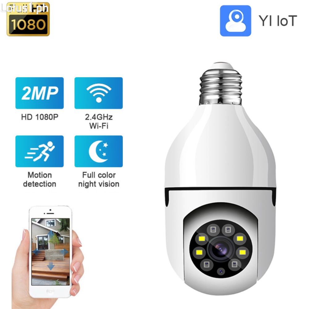 2MP Máy Ảnh E27 Bóng Đèn Wifi 2 Way Âm Thanh IP Camera An Ninh Nhà Thông Minh Wifi Máy Ảnh 4X Zoom CCTV Giám Sát Máy Ảnh (ỨNG DỤNG: YI IỐT) Chứng Khoán Sẵn Sàng