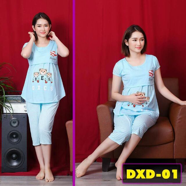 Bộ Bầu Và Sau Sinh DXT, Đủ Size 50-90kg, ảnh thật,100% cotton - made in Vietnam