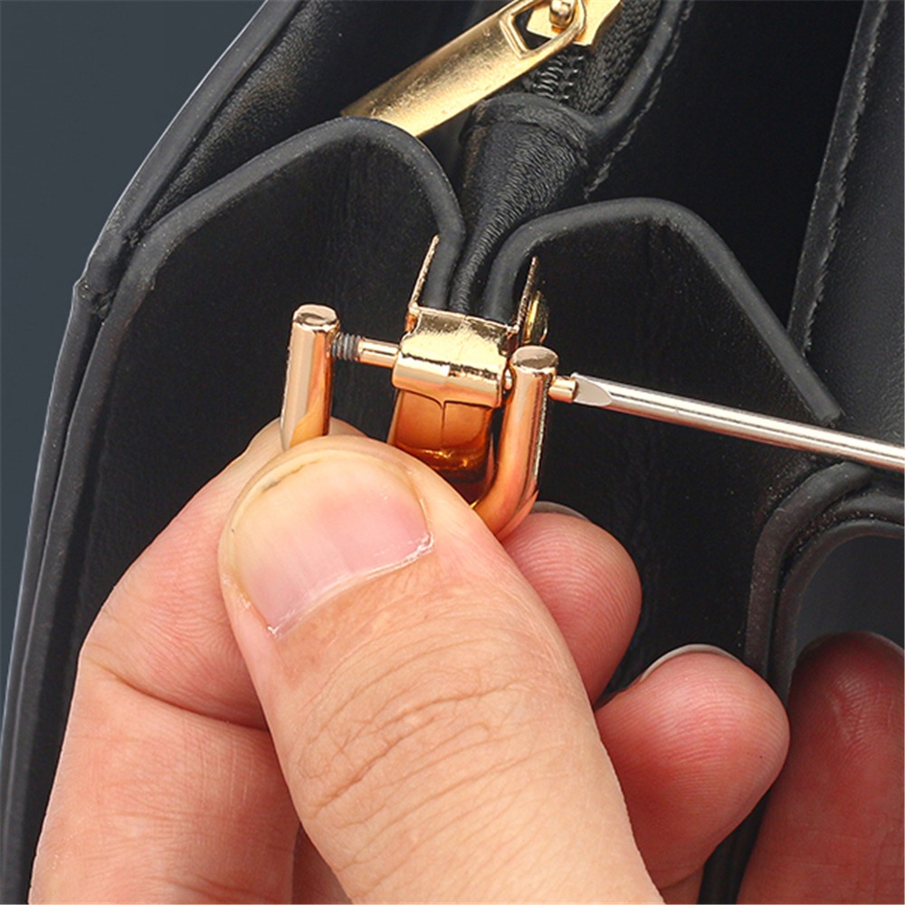 Set 2 Khóa Hợp Kim Kẽm Hình Chữ D Có Thể Tháo Rời Dùng Để Sửa Túi Xách 13/15/19mm
